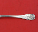 Coin Silver Dessert Fork with Thread Edge and Roses 7" Heirloom Silverware