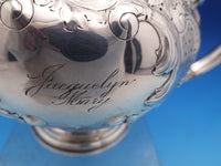 Elkington English Victorian Sterling Silver Tea Pot 3-D Finial Chased (#8437)