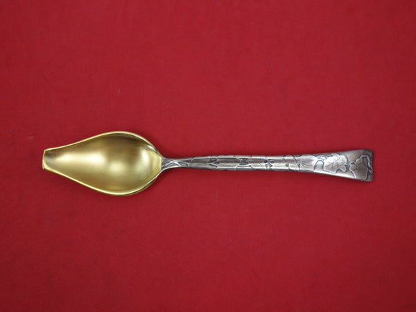 Lap Over Edge Acid Etched by Tiffany Sterling Silver Melon Spoon GW w/ Ivy 6"