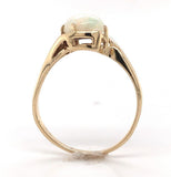 10k Yellow Gold Australian Genuine Natural Opal Bypass Ring Size 6 (#J6782)