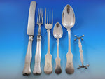 Fiddle by Dub Austrian 812 Silver Flatware Set Service 66 pieces C. 1863 Crown