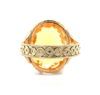 14k Yellow Gold Handmade Granulated Gold Genuine Natural Citrine Ring (#J5427)