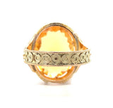 14k Yellow Gold Handmade Granulated Gold Genuine Natural Citrine Ring (#J5427)