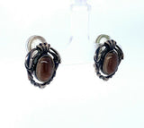 Georg Jensen Sterling 2014 Genuine Natural Smoky Quartz Earrings (#J5197)