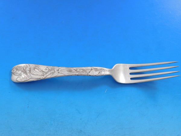 Lap Over Acid Etched by Tiffany Sterling Silver Regular Fork with Figs 7 1/4"