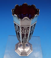 W. Lister and Sons English Estate Sterling Silver Vase with Glass #7728 (#8121)