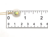 14k Yellow Gold .67ct Australian Genuine Opal Pendant w/ Diamond Halo (#J7427)