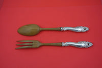 Decor by Gorham Sterling Silver Salad Serving Set HH w/ wood 11"