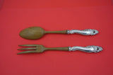 Decor by Gorham Sterling Silver Salad Serving Set HH w/ wood 11"