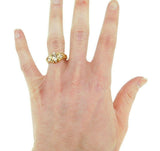 10k Yellow Gold 1ct Genuine Natural Precious Topaz Ring with Diamonds (#J684)