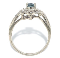 14k White Gold .67ct Genuine Natural Montana Sapphire Ring Unheated (#J7175)