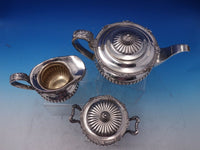 Wong Shing Chinese Export Sterling Silver Tea Set 3pc c.1840-1870 (#6462)