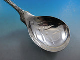 Antique Engraved by Tiffany and Co Sterling Silver Berry Spoon Fluted 9"