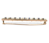 10k Yellow Gold Antique Montana Sapphire and Pearl Bar Pin Jewelry (#J7046)