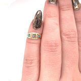 9k Yellow Gold Baby Ring with Turquoise Glass in Star Design Jewelry (#J5966)