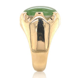 10k Yellow Gold Men's Jade Ring Size 9.5 (#J6918)