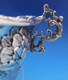 Charles Stuart Harris English Victorian Sterling Silver Bowl Oval Flowers #8424