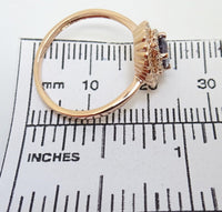 14k Rose Gold .66ct Purple Genuine Natural Sapphire Ring with Diamonds (#J3205)