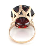 14k Yellow Gold Ring with a Huge 27 Carat Round Genuine Natural Garnet (#J6557)