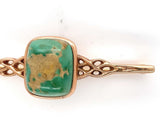 Woven 10k Rose Gold Genuine Natural Turquoise Pin 2" x 5/8" Jewelry (#J6054)