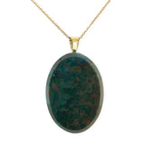 14k Yellow Gold Genuine Natural Bloodstone Pendant Necklace Jewelry (#J7096)