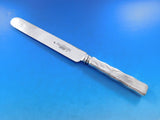 Lap Over Acid Etched by Tiffany Sterling Silver Dinner Knife Blunt Waves 10 1/2"