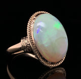 14k Yellow Gold Large 7 Carat Genuine Natural Australian Opal Ring (#J6785)