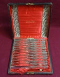 Mayflower by Kirk Sterling Silver Knives Set 12 pc AS Engraved w/ Box Silverware