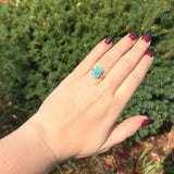 13k Gold 3.04 Carat Australian Genuine Natural Opal and Diamond Ring (#J6456)