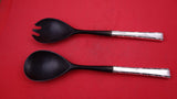 Madrigal by Lunt Sterling Silver Salad Serving Set with ebony 11"