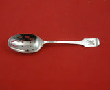 Norman Hammered by Shreve Sterling Silver Serving Spoon Pierced Applied Mono "N"
