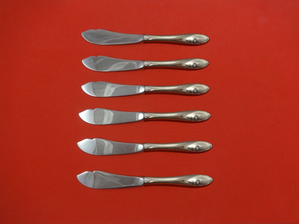 Sculptured Rose by Towle Sterling Silver Trout Knife Set 6pc HHWS Custom 7 1/2"