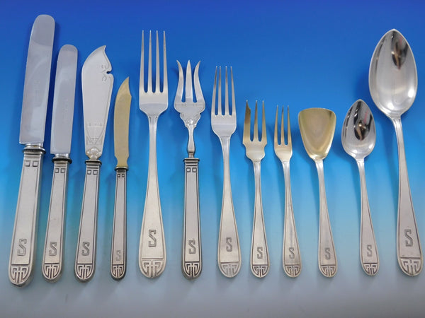 Deco by H Meyer & Co German 800 Silver Flatware Set Dinner Service 163 Pieces