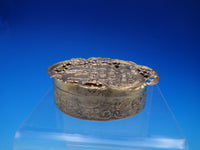 English Sterling Silver Box Vermeil Pierced Lid Horse and Carriage (#4622)