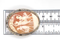 14k Gold Genuine Natural Shell Cameo Pin The Three Graces Figural (#J6245)