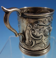 Coin Silver Baby Cup with Repoussed Fruit and Scrollwork (#2168)