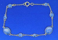18k Yellow Gold 6.5ct Genuine Natural Moonstone Bracelet Jewelry (#J4560)