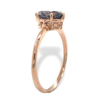 14k Rose Gold 1.76 Carat Grey Genuine Natural Spinel Solitaire Ring (#J7152)