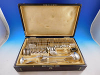 Austrian 800 Silver Flatware Set Service Fitted Box 79 pieces with Bow & Ribbon