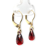 14k Gold 4.43 Carat TW Genuine Natural Garnet Briolette Drop Earrings (#J7133)