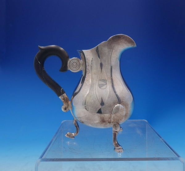 Jezler Swiss .800 Silver Creamer with Ebony Handle #1703 4" x 4" (#3935)