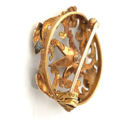 10k Yellow Gold Victorian Seed Pearl Starburst Flower Pin Jewelry (#J6274)