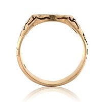 14k Gold Men's Vintage Signet Ring with Genuine Natural Diamond Accent (#J6638)