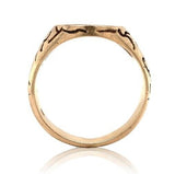 14k Gold Men's Vintage Signet Ring with Genuine Natural Diamond Accent (#J6638)