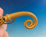 Gilt Bronze Tussie Mussie Acorns Clip Mini Child's Posey Posy Holder (#J1319)