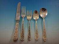 Corsage by Stieff Sterling Silver Flatware Set For 12 Service 62 Pieces