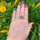 10k Yellow Gold Genuine Natural Black Onyx Signet Initial "I" Ring 8.5 (#J7411)