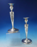 Black Starr and Frost Sterling Silver Candlestick Pair Bright-Cut #108 (#5460)