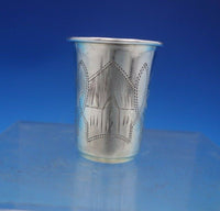 Russian Sterling Silver Cup for Vodka Gold Washed Interior Engraved (#6539)