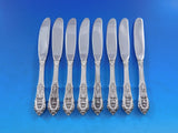 Rose Point by Wallace Sterling Silver Butter Spreader HH Modern Set 8 pcs 6 1/4"